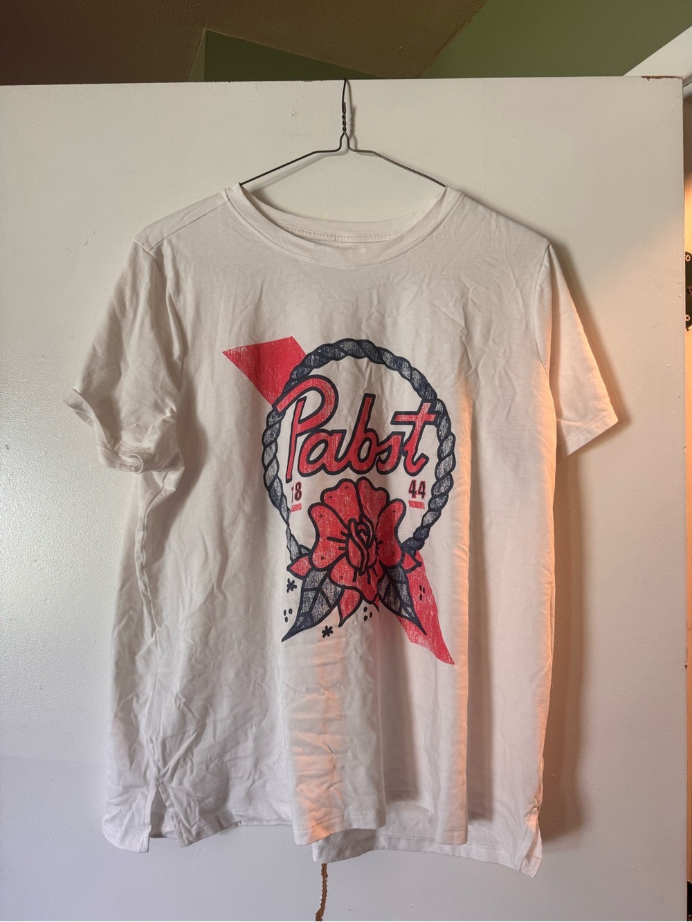 Pabst White Short Sleeve Graphic Tee - Women's Casual Top